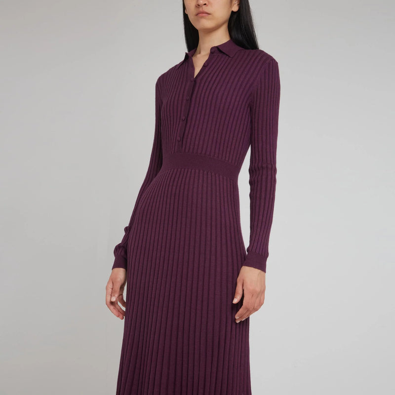 Ardor Ribbed Cashmere and Silk-Blend Midi Dress