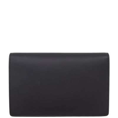 Ultra-Matte Leather Saddle Chain Wallet