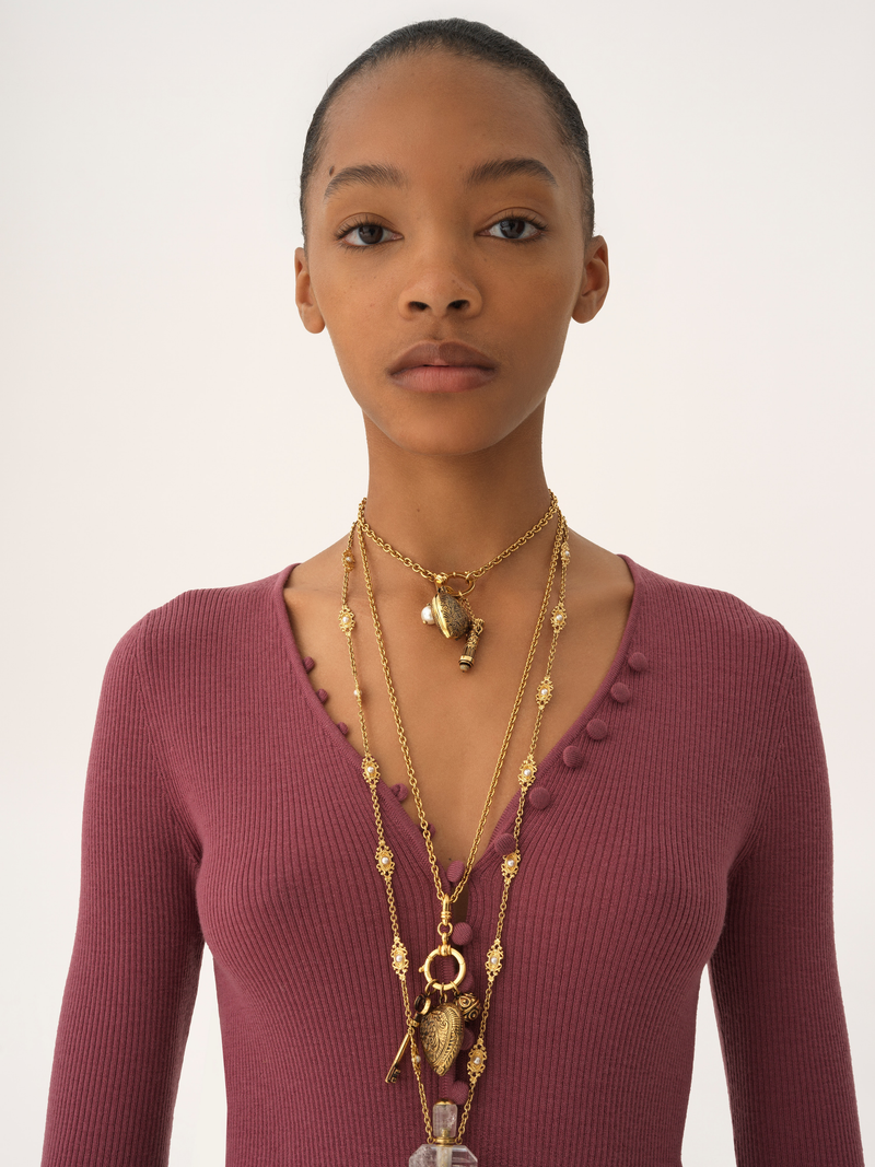 Merino Wool Henley Knit Top