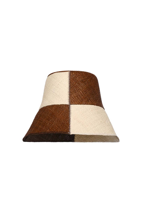 Heaven and Earth Checked Straw Bucket Hat