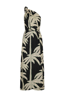 Dark Palms One-Shoulder Dress