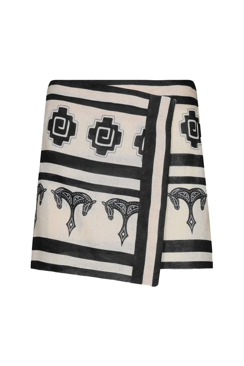 Roots Linen Wrap Skirt