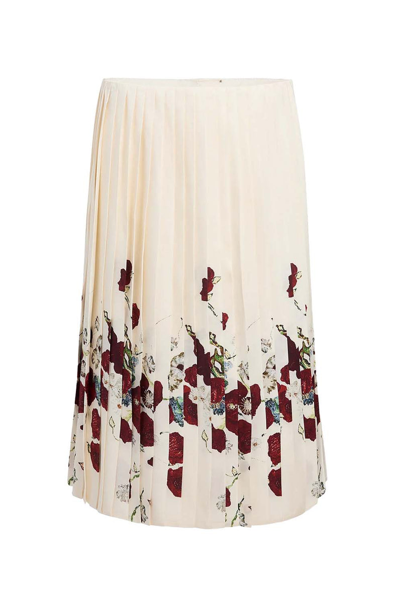 Anya Floral Pleated Midi Skirt