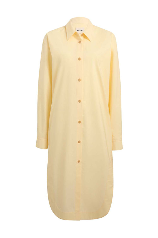 Gloria Long Sleeve Cotton Poplin Shirtdress