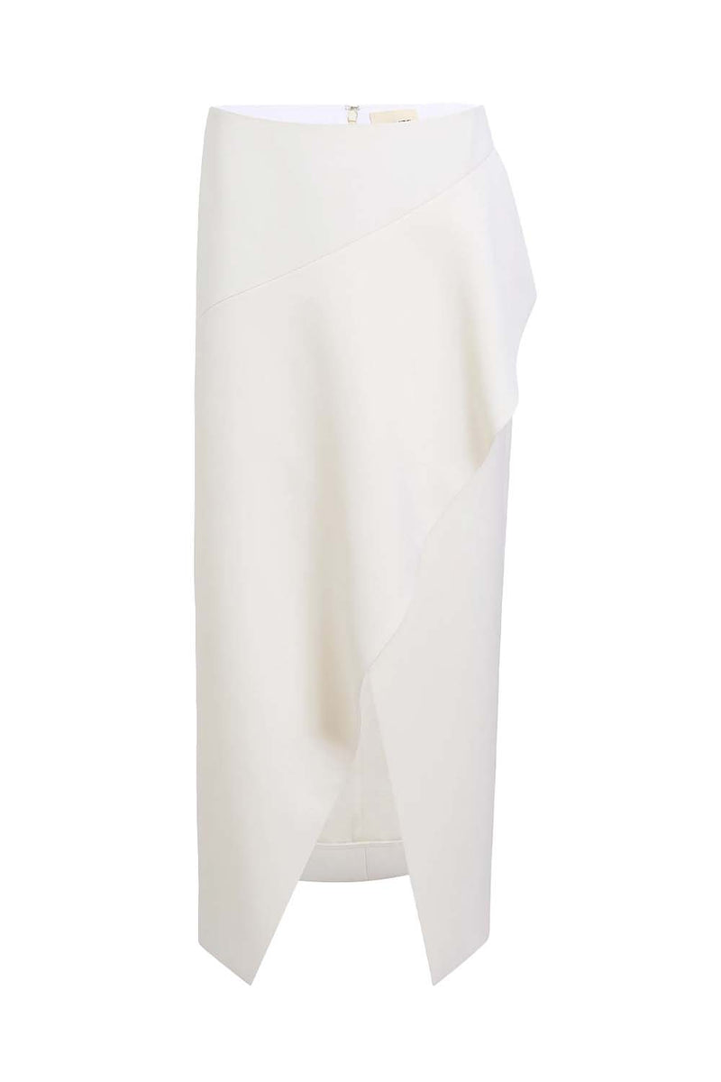 Jaia Asymmetric Wool Midi Skirt
