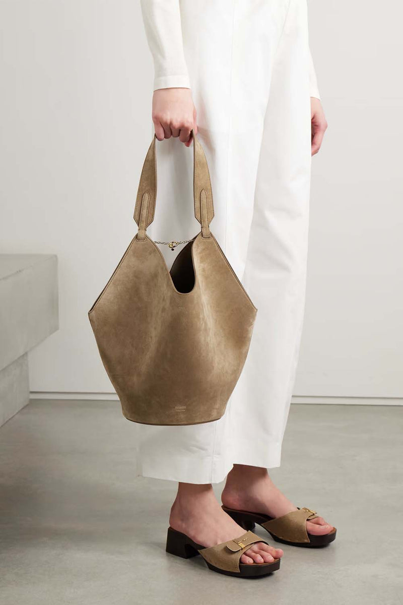 Small Suede Lotus Tote
