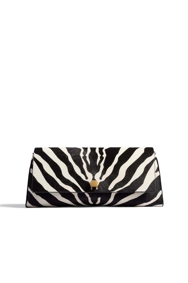 Zebra Print Haircalf Audrey Clutch