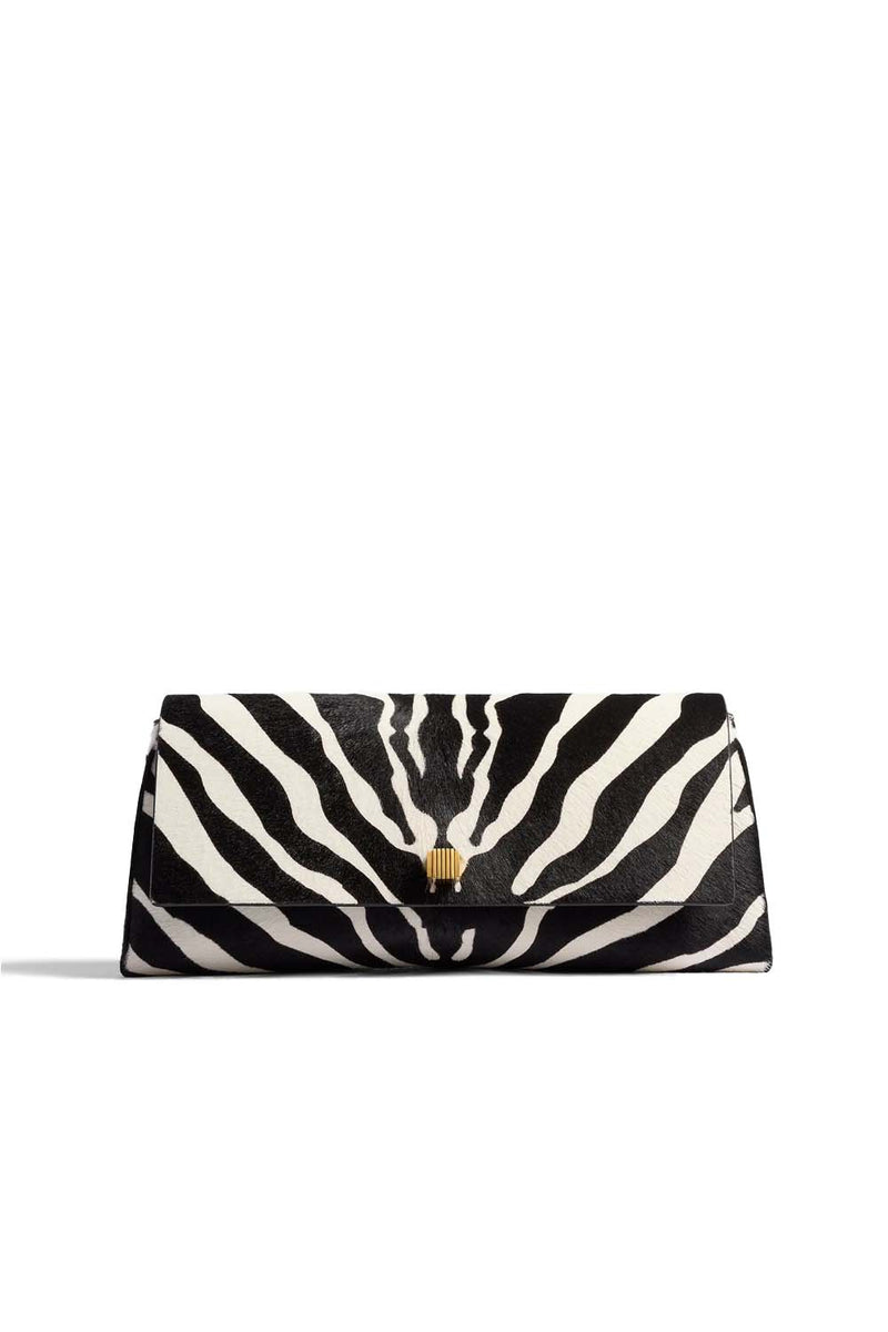 Zebra Print Haircalf Audrey Clutch