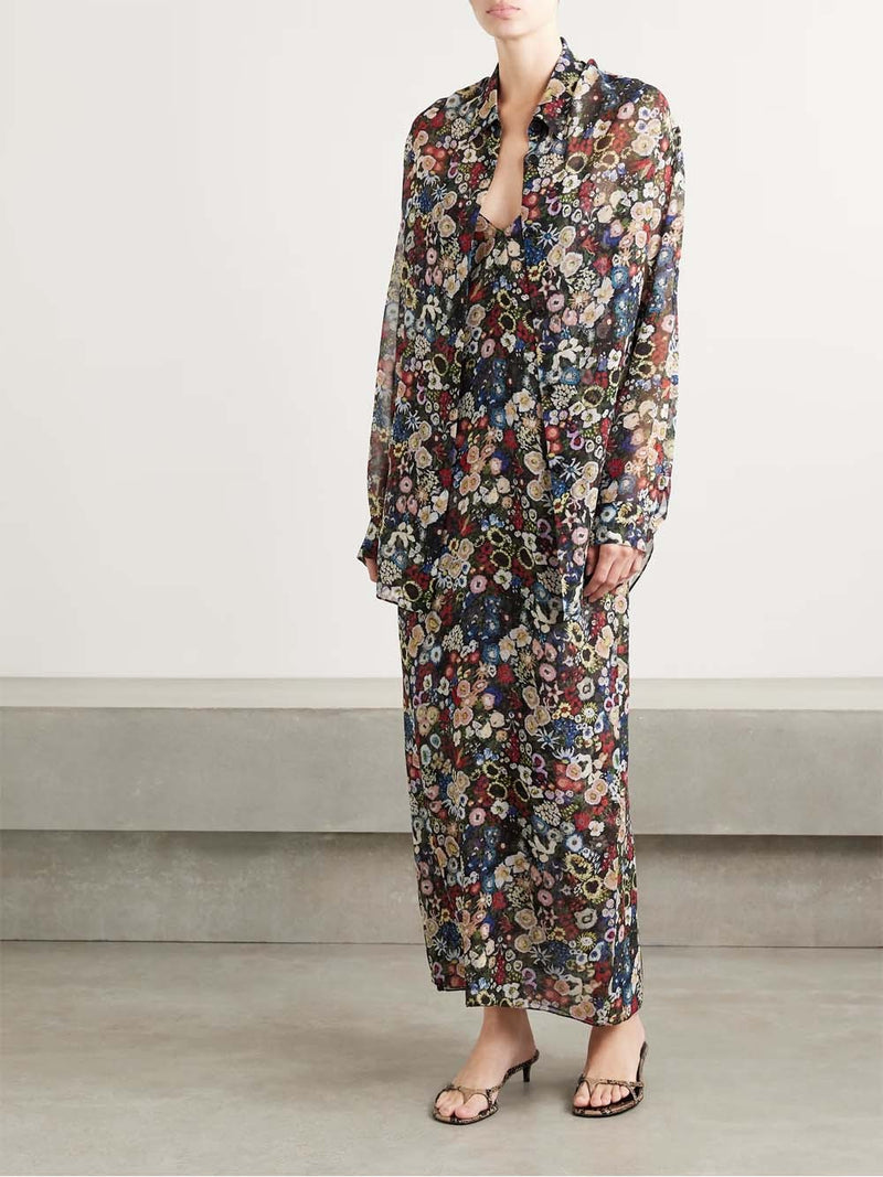 Taja Floral-print Silk-chiffon Maxi Dress