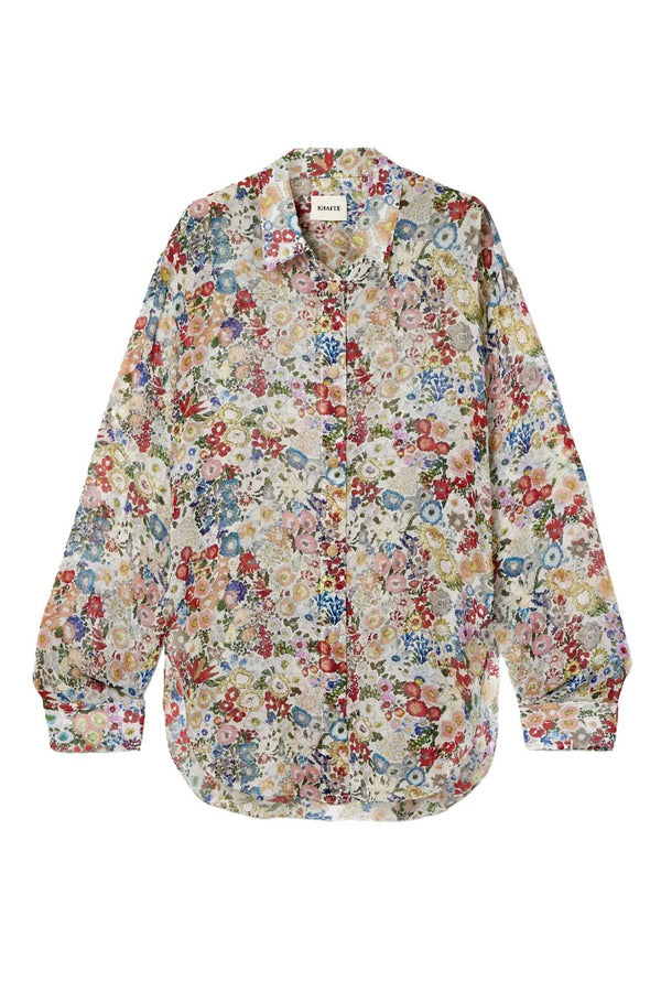 Goya Floral-print Silk-chiffon Shirt
