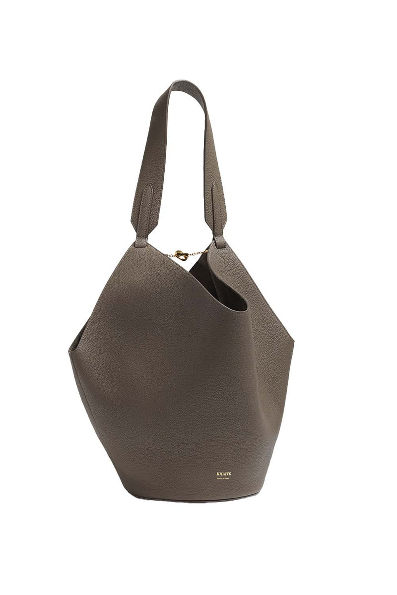 Small Leather Lotus Tote