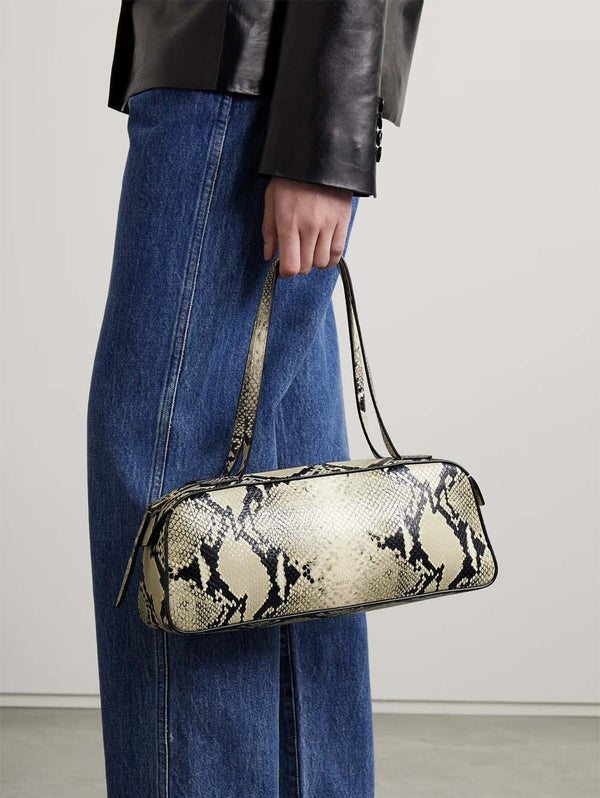 Simona Python-effect Leather Shoulder Bag