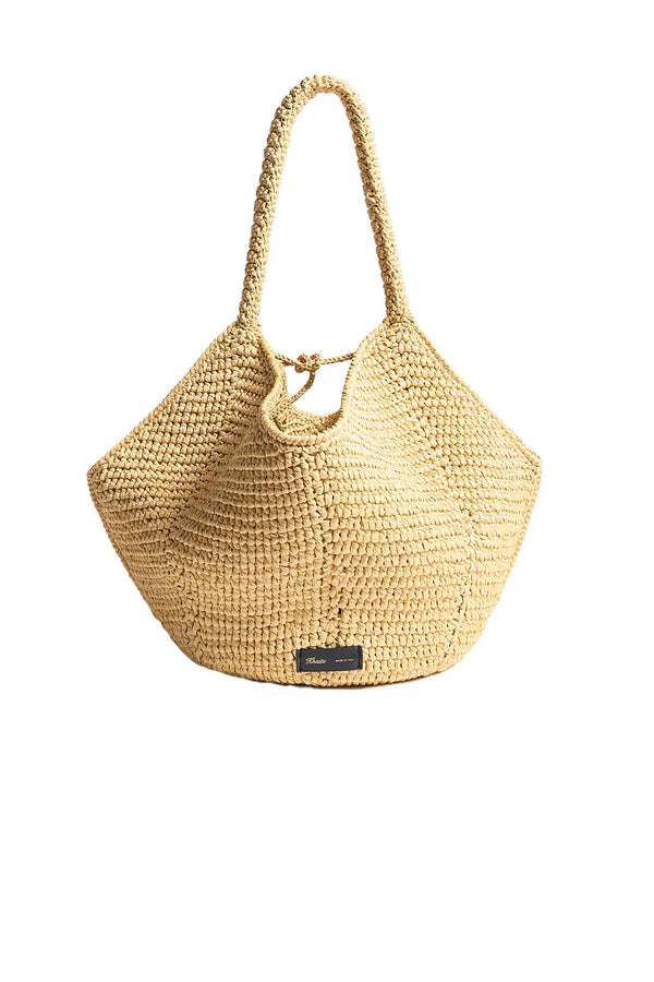 Medium Lotus Raffia Tote