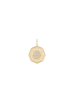 Raised Gold Mini Port Bonheur Charm with Halo