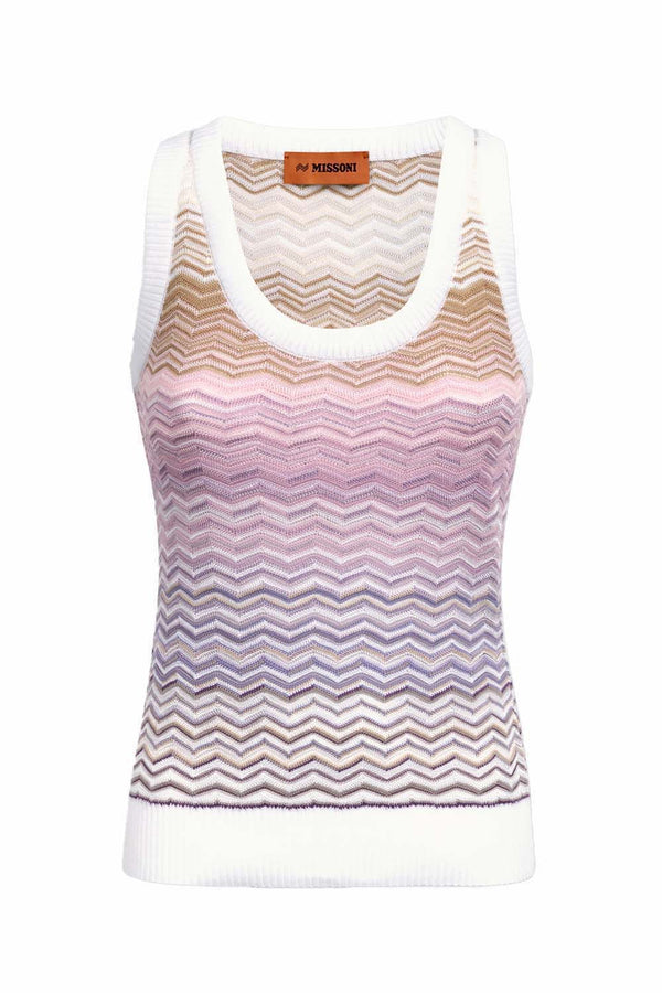 Chevron Pattern Knit Tank Top