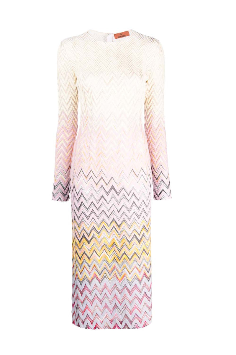 Zig-Zag Degrade Midi Dress