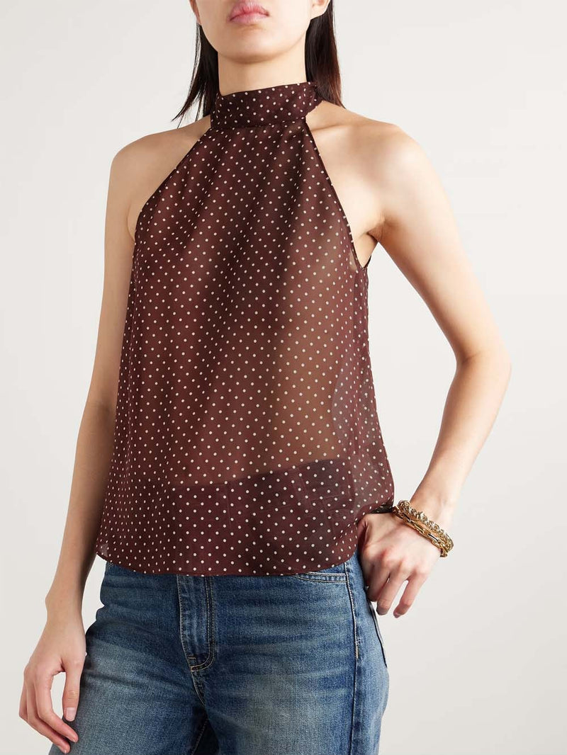 Alla Silk Halterneck Top