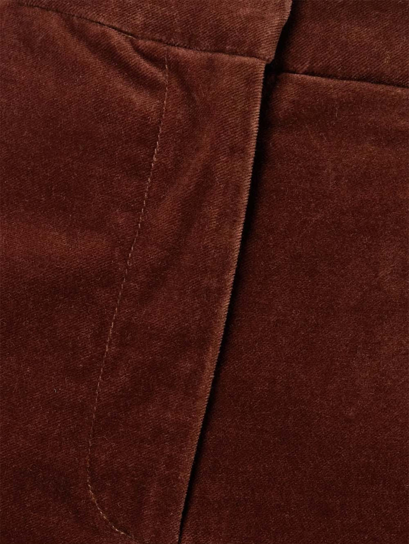 Corette Cotton-blend Velvet Straight-leg Pants