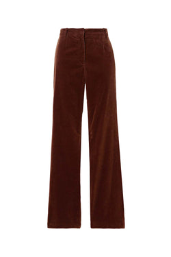 Corette Cotton-blend Velvet Straight-leg Pants