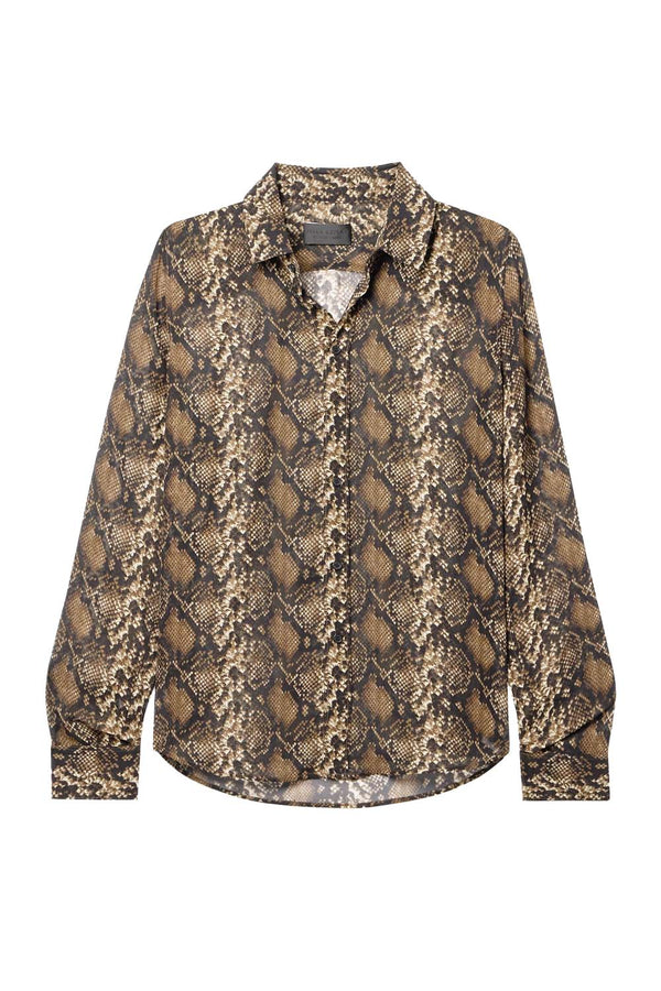 Gaia Snake-print Silk-chiffon Shirt