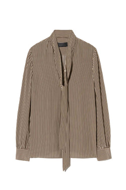 Irina Pussy-bow Striped Silk-georgette Blouse