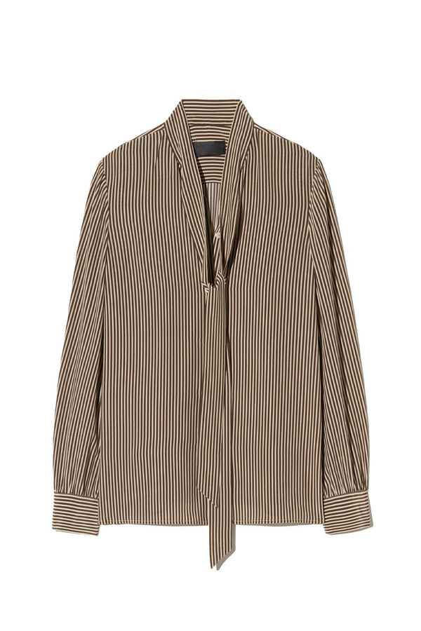 Irina Pussy-bow Striped Silk-georgette Blouse