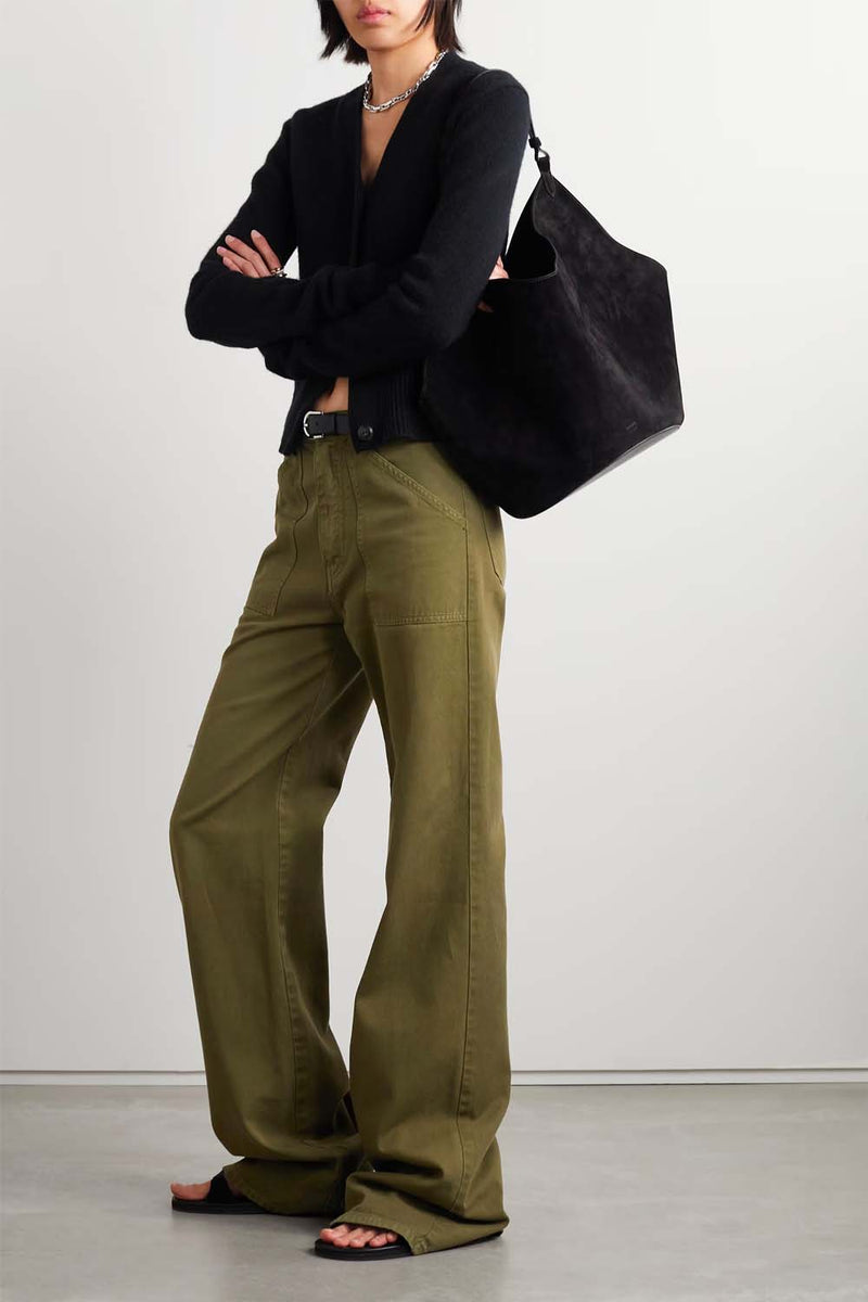 Quentin Cotton-Twill Wide-Leg Pants