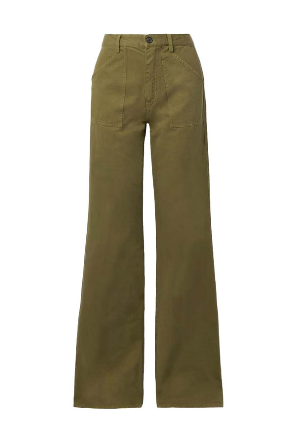 Quentin Cotton-Twill Wide-Leg Pants