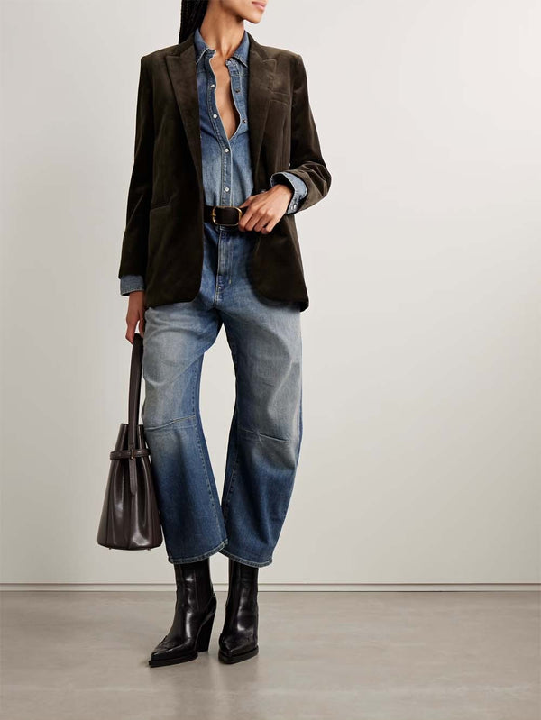 Diane Cotton-blend Velvet Blazer