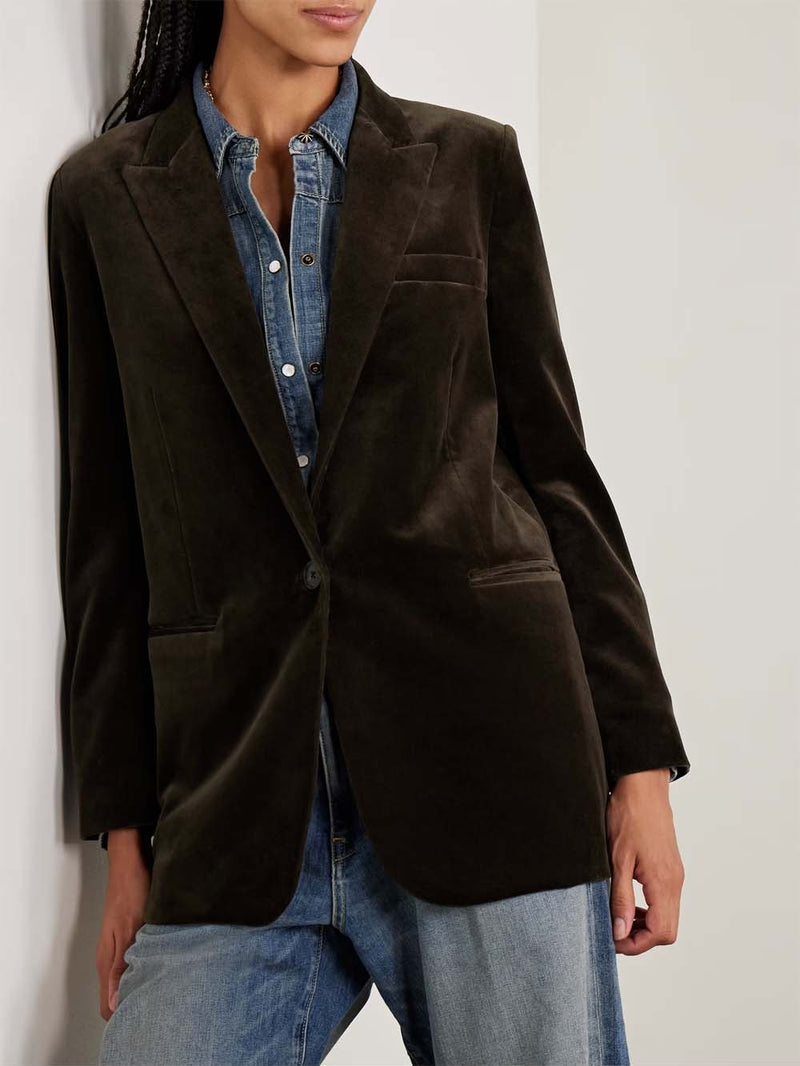 Diane Cotton-blend Velvet Blazer