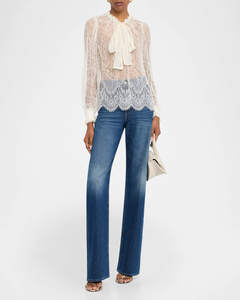Iliana Lace Neck-Tie Blouse