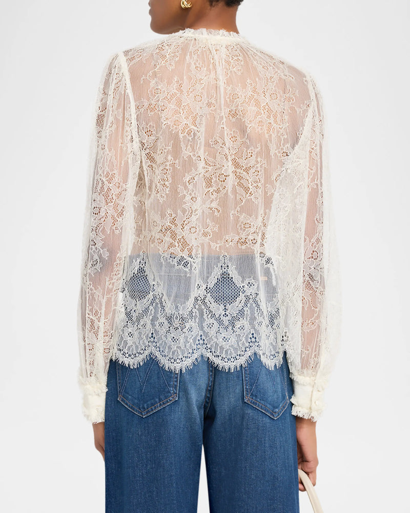 Iliana Lace Neck-Tie Blouse