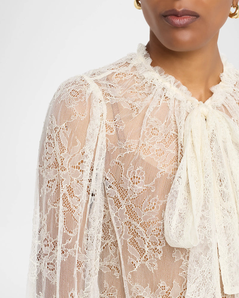Iliana Lace Neck-Tie Blouse