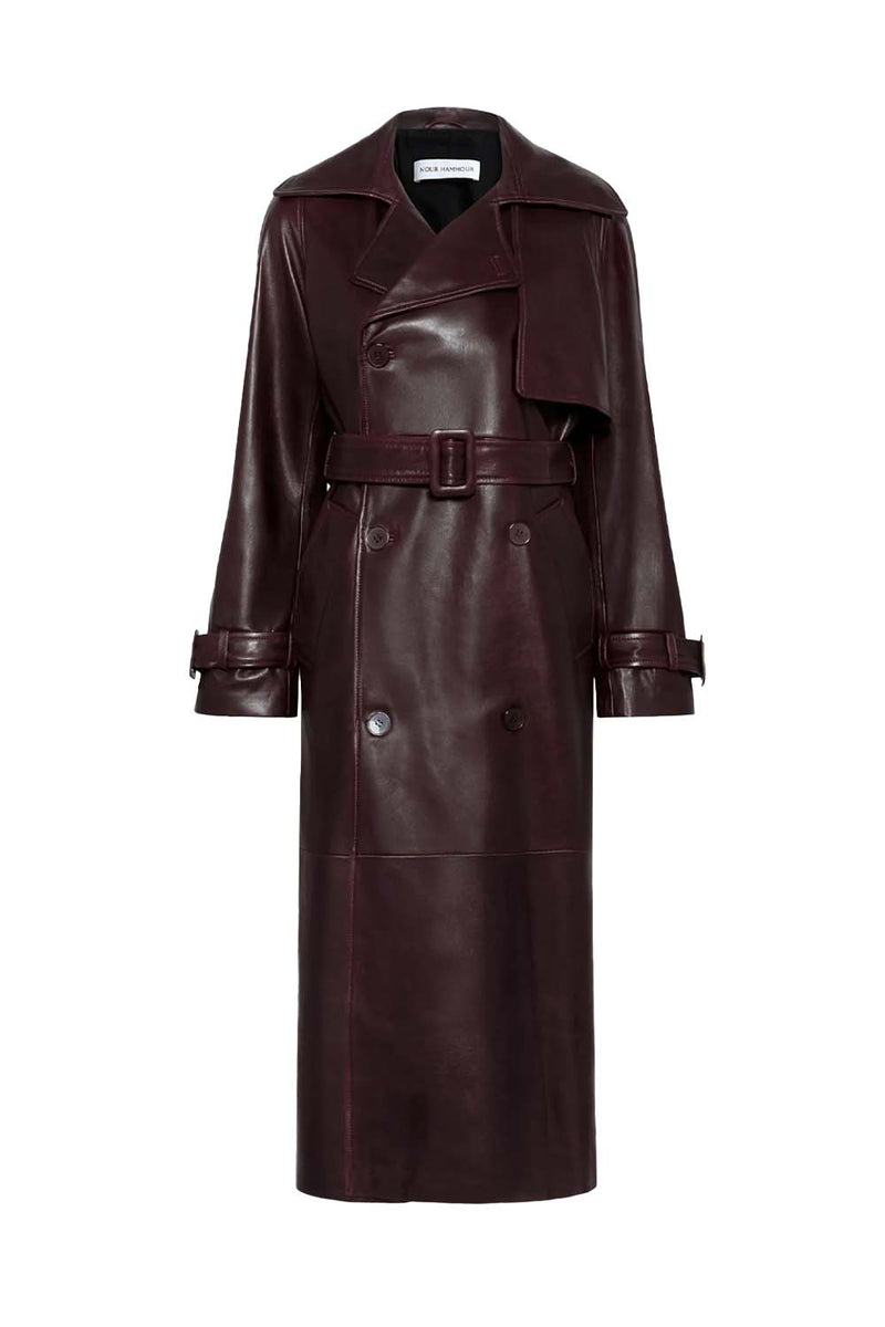 Henri Leather Trench Coat