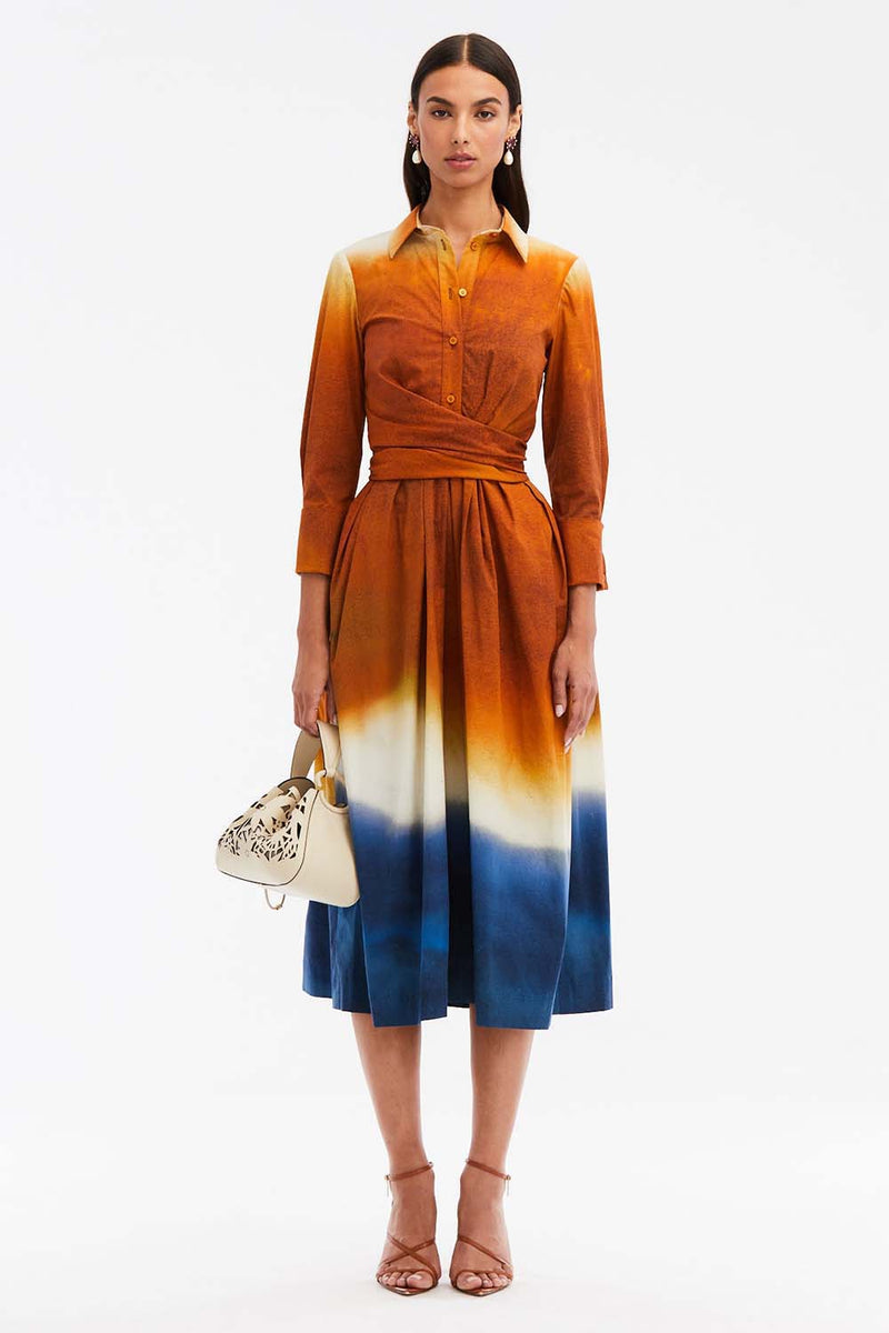 orange oscar de la renta dress Oscar De La Renta Draped Detailed Cady Gown | Orange