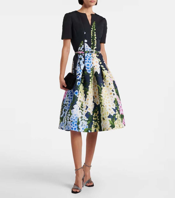 Short Sleeve Foxgloves Degrade Dress