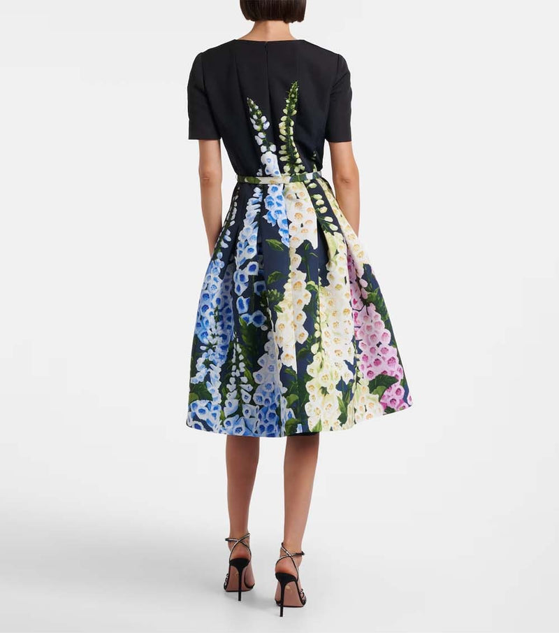Short Sleeve Foxgloves Degrade Dress