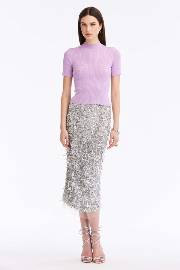 Sequined Paillette Midi Skirt