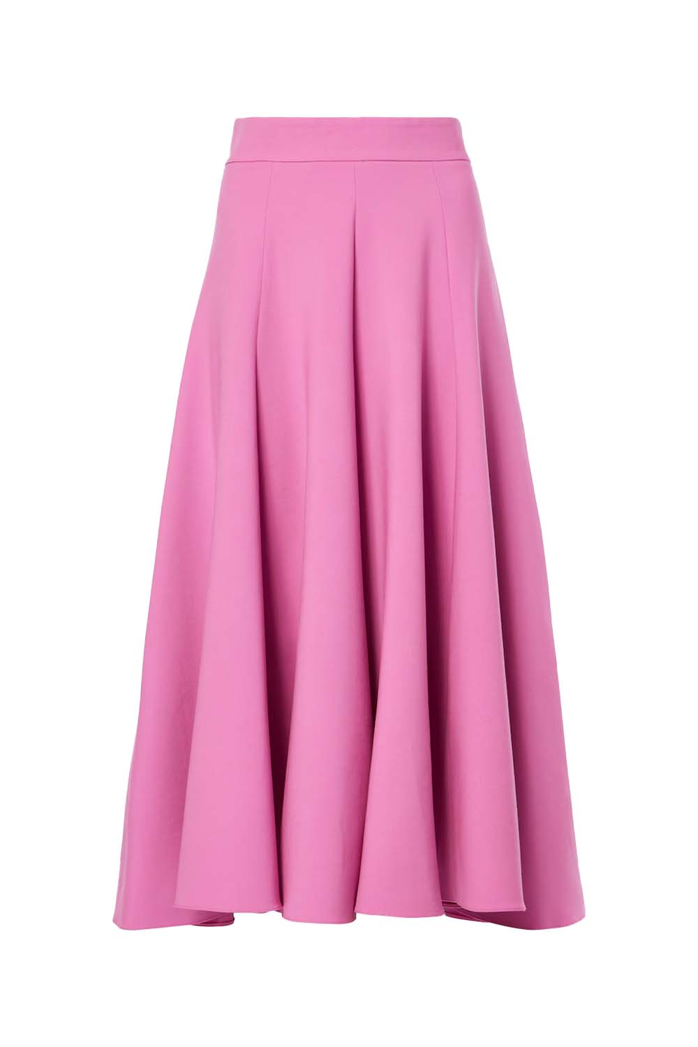 OSCAR DE LA RENTA HIGH WAIST FLARED STRETCH WOOL SKIRT