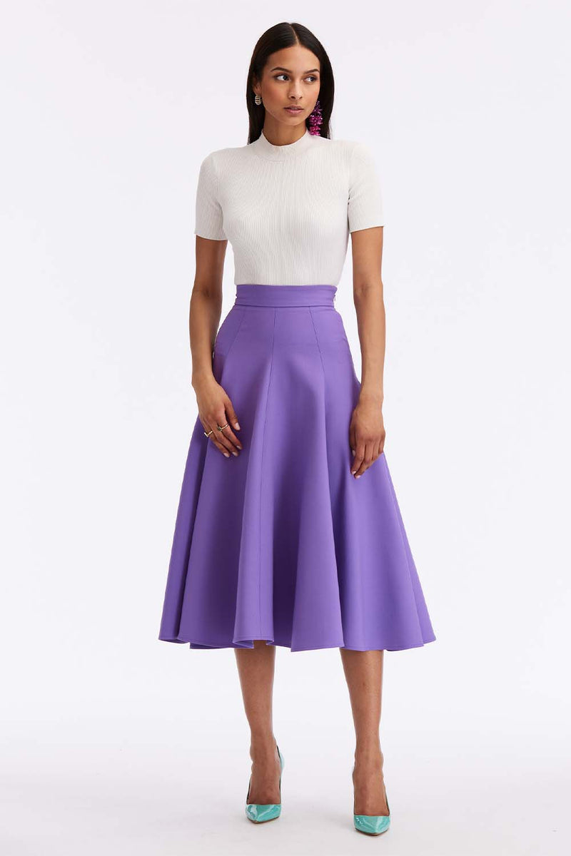 Stretch Wool Full Skirt