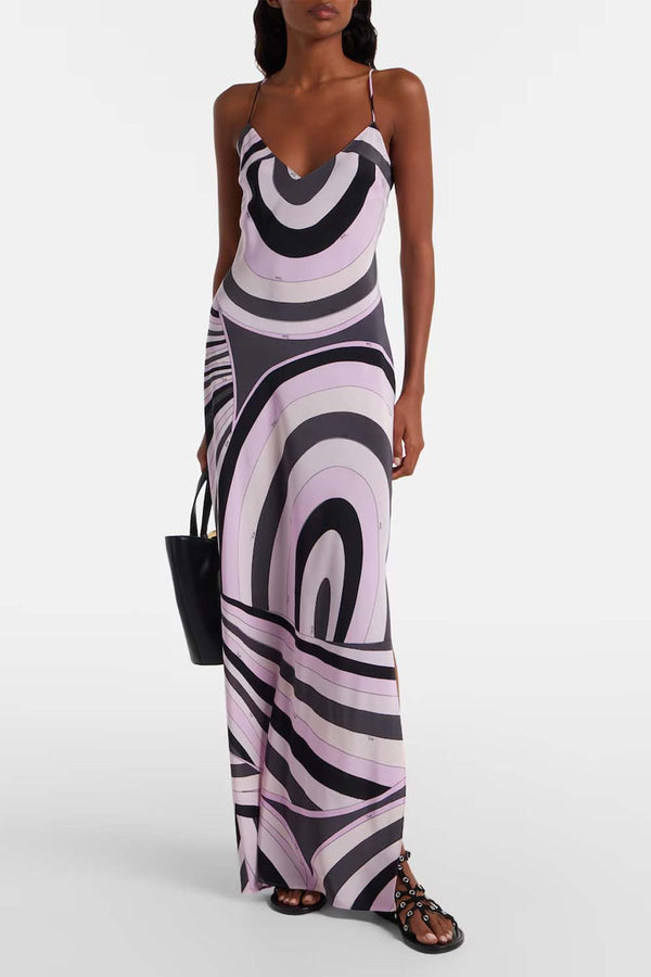 Iride Print Silk Crêpe de Chine Slip Dress