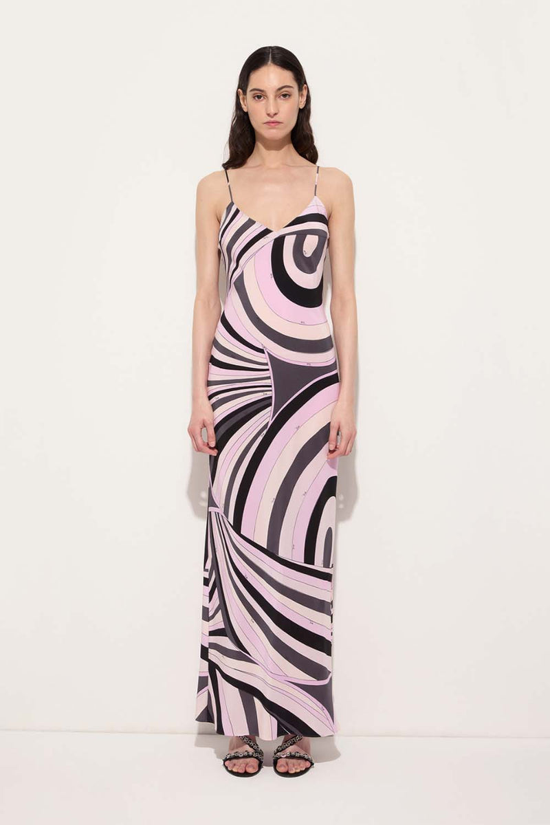 Iride Print Silk Crpe de Chine Slip Dress Belinda International Iride Print Silk Crpe de Chine Slip Dress Belinda International