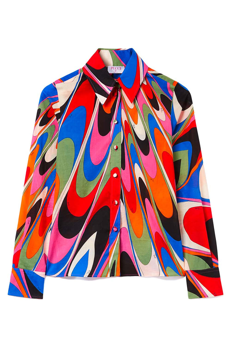 Onde-Print Cotton Shirt