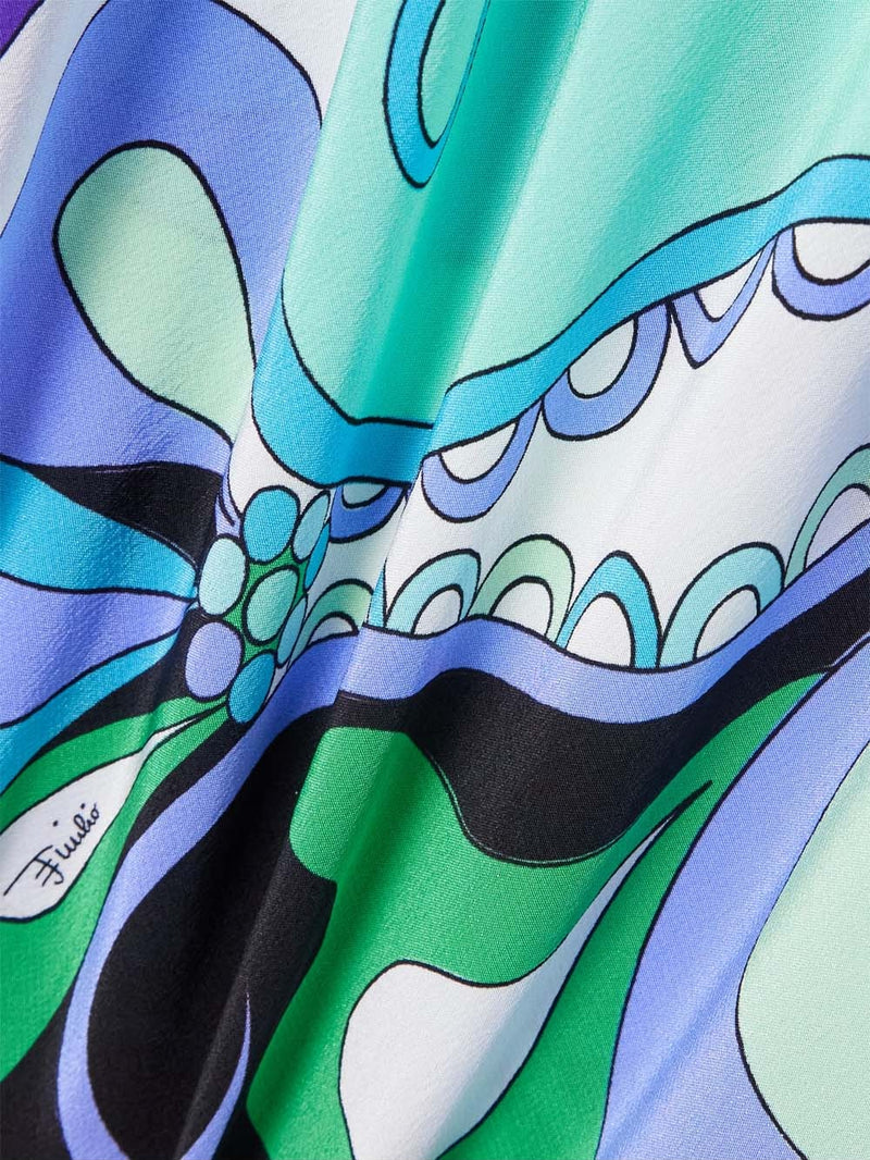 Silk Crepe de Chine 'Orchidee' Print Maxi Dress