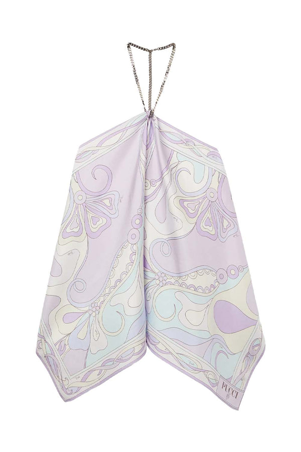 Silk Twill Orchidee Chain Top