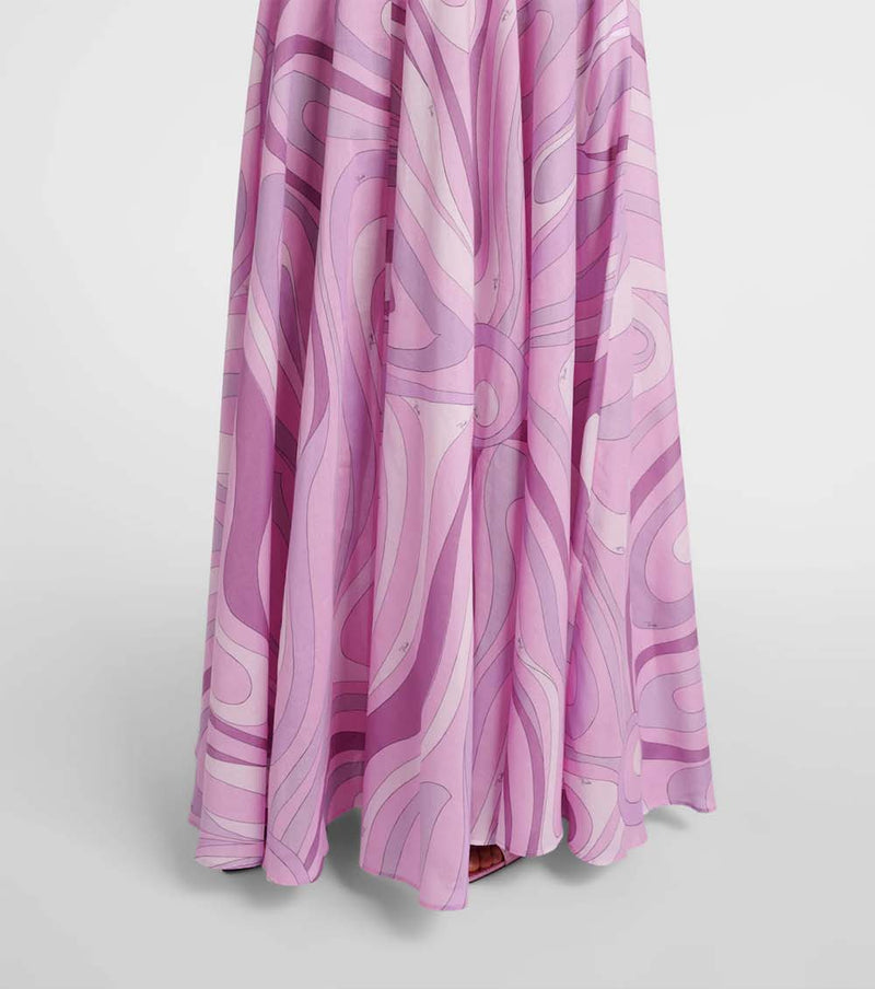 Irdie-Print Cotton Maxi Skirt