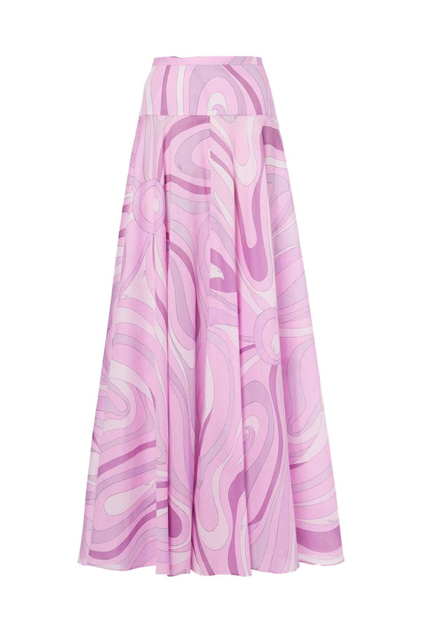 Irdie-Print Cotton Maxi Skirt