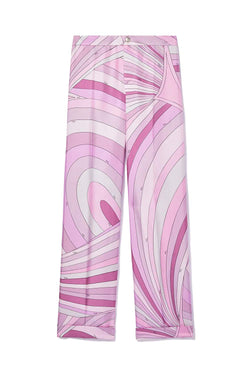 Iride-Print Silk Twill Trousers