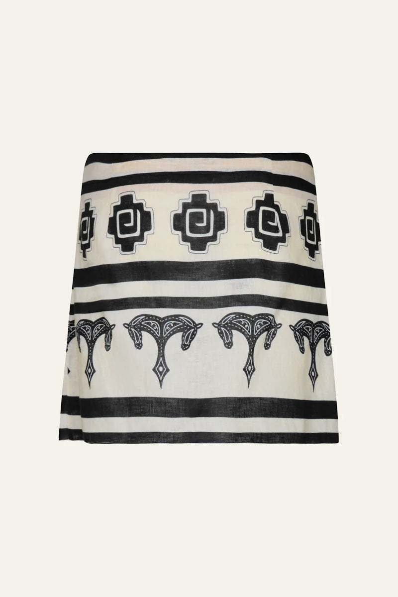 Roots Linen Wrap Skirt