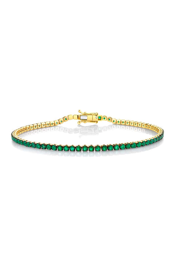 Emerald Single Line Thread Bracelet